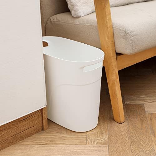 JiatuA 32 Gallon Slim Plastic Trash Can with Handles