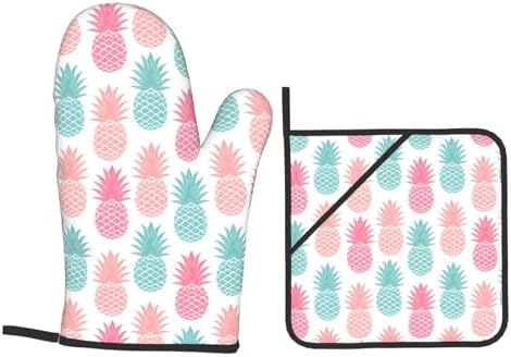 Pineapple Oven Mitts 4 Pcs Set for Kitchen Cooking