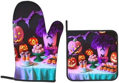 BrUgui 4-Piece Oven Mitts and Potholders Set