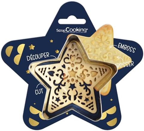 ScrapCooking 2090 Star Wooden Cookie Cutter Kit with Embosser