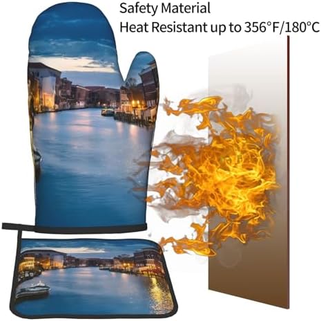 Quopvn Venetian Night Oven Mitts 2pcs Set