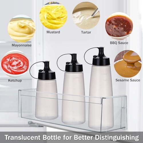 Deesoo 400ml Translucent Condiment Squeeze Bottles 2 Pack 1