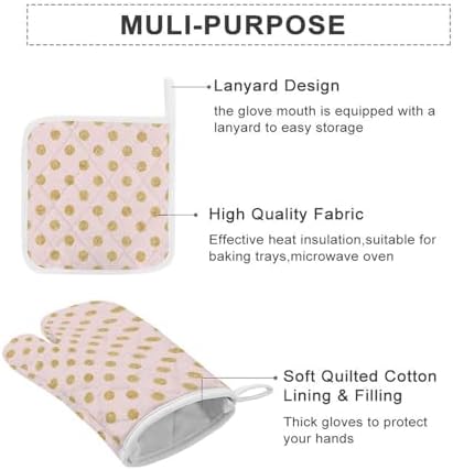 Curdesi 3PCS Oven Mitts Pot Holders Set