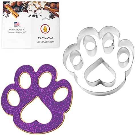 Foose 6-Piece Paw Print Cookie Cutter Set with Recipe Card