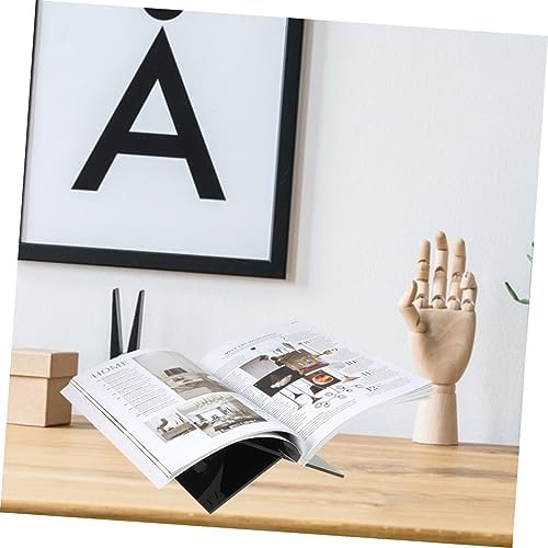 Amosfun Adjustable Cookbook Stand Black Acrylic