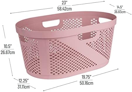 Mind Reader 40L Laundry Basket Set of 2 Pink