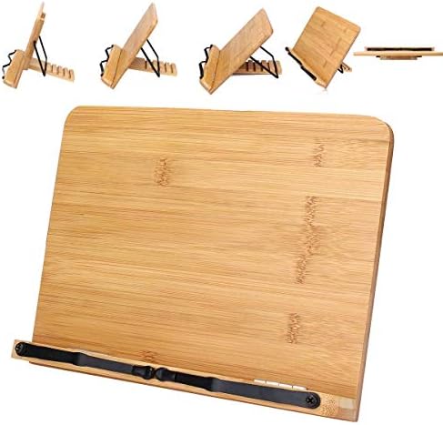 Adjustable Wood Cookbook Stand for Reading and Cooking