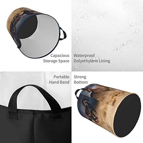 KiuLoam Running Horses Laundry Basket with Handle