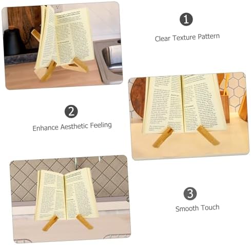 Portable Mini Wooden Recipe Bookstand for Kitchen and Home Use