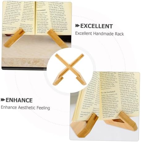 VOSAREA Portable Book Rack Lightweight Wooden Recipe Stand for Home