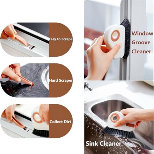 MauSong 2 in 1 Window Cleaning Kit with Hidden Scraper and Crevice Brush