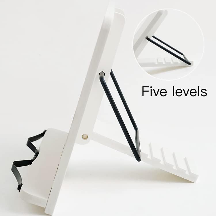Adjustable Book Stand for Cooking and Reading Wood 83x11in White