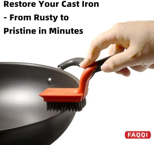 FAQQI Steel Wire Brush for Cast Iron Skillet 1