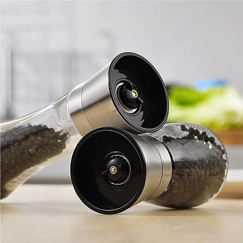 HXDMY 2pcs Salt and Pepper Mill Set Refillable