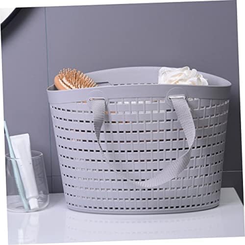 2pcs Plastic Laundry Baskets Light Grey