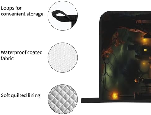 XTUAG Scary Halloween Oven Mitts 4 Pcs Set