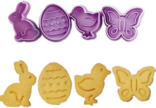 HHmei 4Pcs Cute Butterfly Rabbit Egg Mold Set