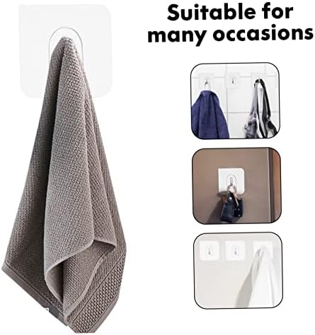 DOITOOL 30 Pcs Self Adhesive Plastic Hooks Non-Marking