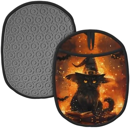 Buewutiry Halloween Witch Hat Hot Pads with Hanging Loop