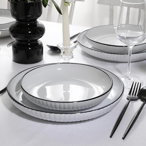 Christian Siriano Lustra Dinnerware Set for 4 16-Piece Stoneware