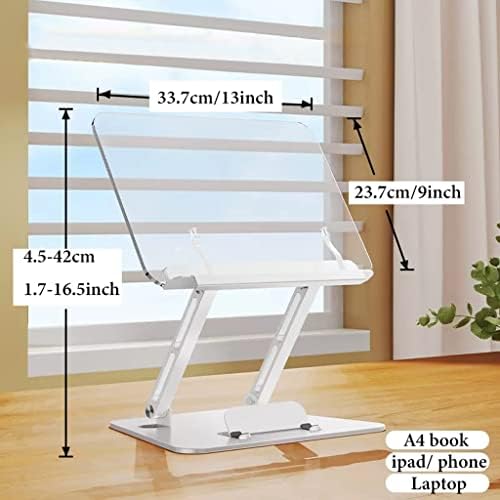 Adjustable Book Stand with Heat Dissipation for Laptop and Cookbook