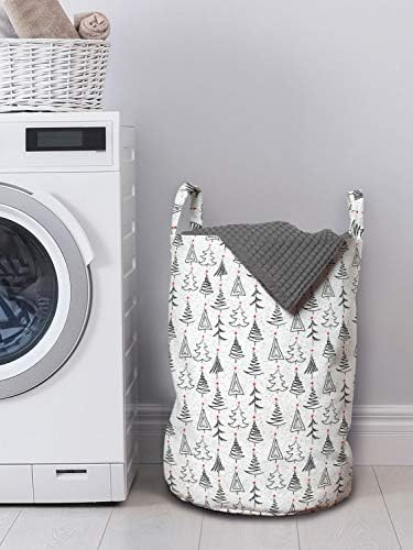 Ambesonne Tree Laundry Bag 13x19 Black Grey Red