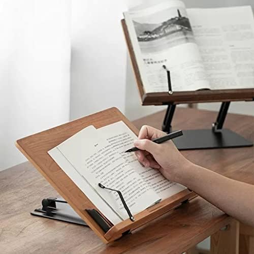 UHRLGHS Wood Cookbook Stand with Paper Clips