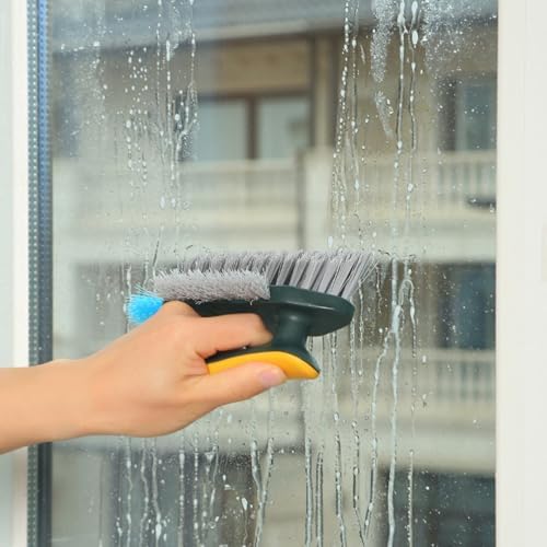 Multi Functional Gap Cleaning Brush with V-Shape and Silicone Scraper