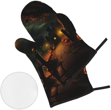 XTUAG Scary Halloween Oven Mitts 4 Pcs Set