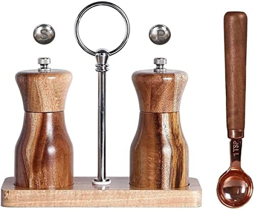 Adjustable Wooden Salt Pepper Mill Set 2-Piece