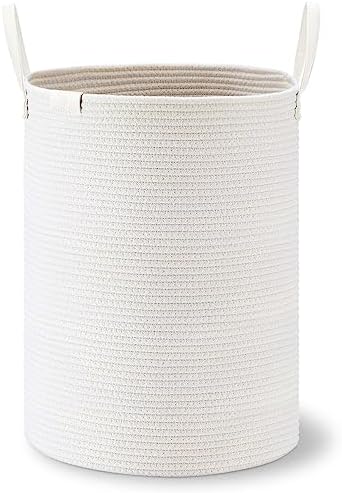 VIPOSCO Tall Laundry Basket 58L White Woven