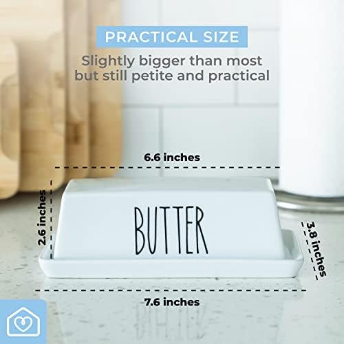Heartland Home Porcelain Butter Dish with Salt and Pepper Shakers Set 1