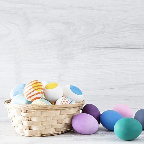 TOPZEA 10 Pack Round Bamboo Wicker Food Baskets