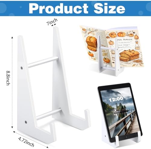 Cinnvoice Acrylic Recipe Stand Holder for Kitchen Counter White