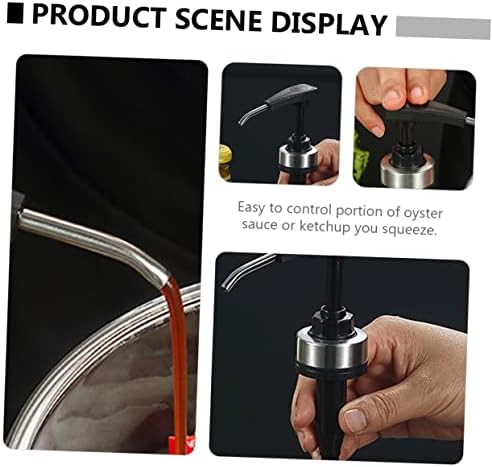 Ciieeo 2pcs Stainless Steel Condiment Squeeze Pump Set