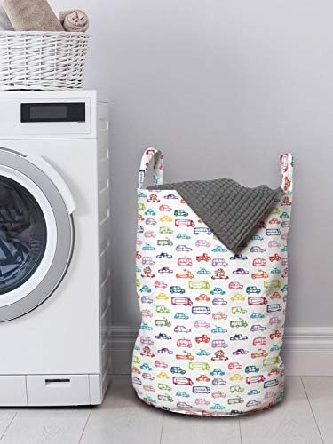 Ambesonne Cars Laundry Bag 13x19 Multicolor Funny Design