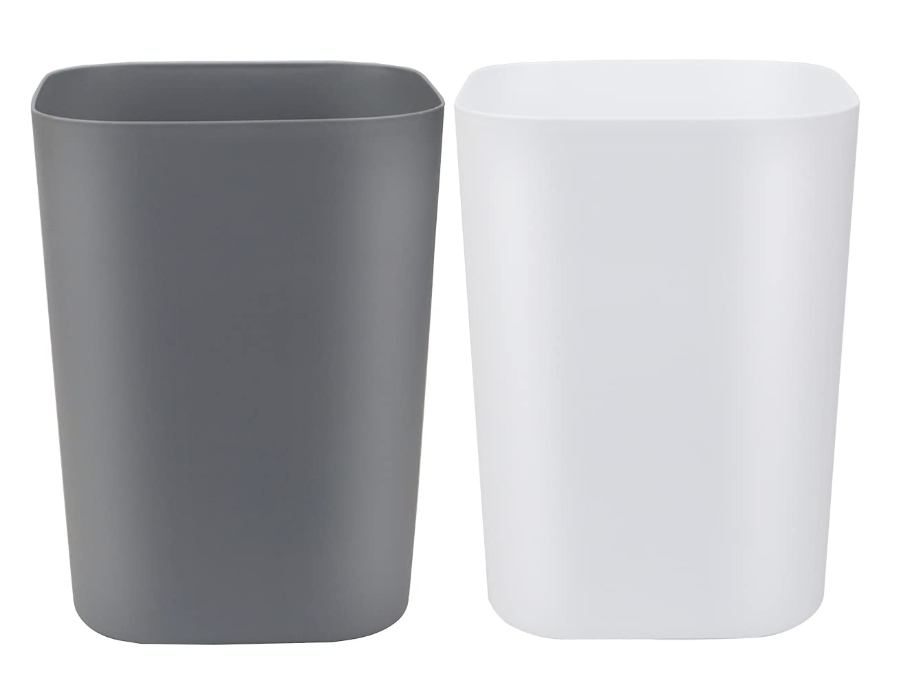 Gereen 2 Gallon Square Trash Can Pack of 2 WhiteGray