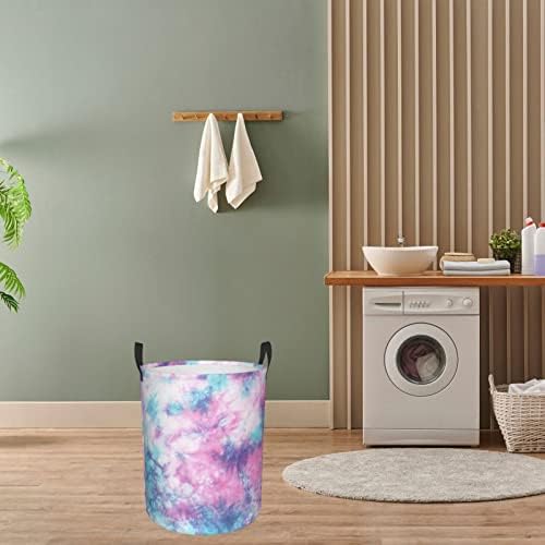 Dujiea Foldable Laundry Basket with Funny Tie Dye Design