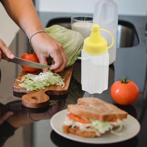 4 Pack Refillable Salad Dressing Bottles for Ketchup and Honey