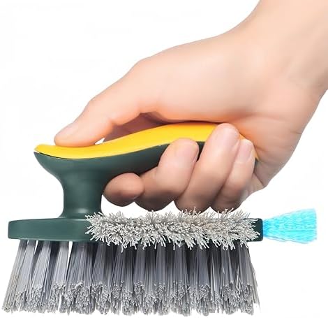 Multi Functional Gap Cleaning Brush with V-Shape and Silicone Scraper