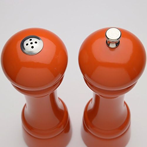 Chef Specialties 8 Inch Butternut Orange Pepper Mill and Salt Shaker Set