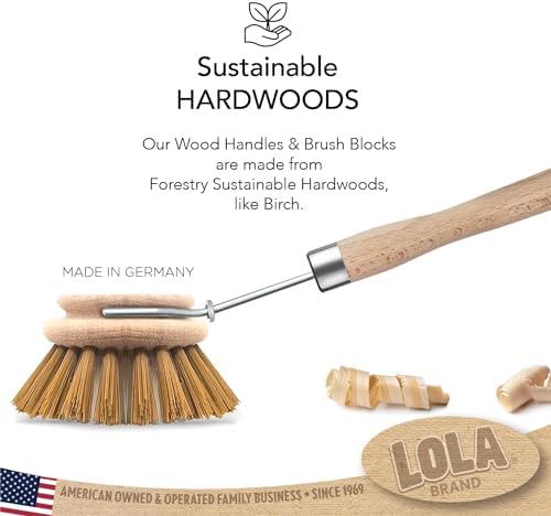Lola Products Dishwashing Brush with Food Scraper - 6 Pack