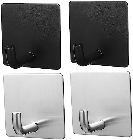 VALICLUD 4PCS Stainless Steel Wall Hooks for Towels Keys and More
