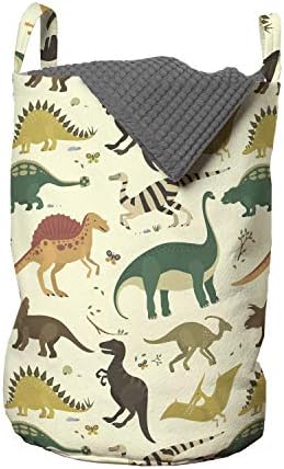 Ambesonne Dinosaur Laundry Bag 13 x 19 Multicolor