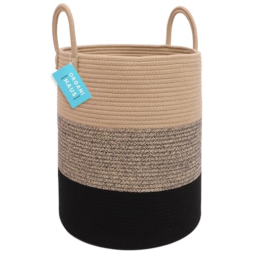 OrganiHaus Brown Woven Storage Basket 15x18