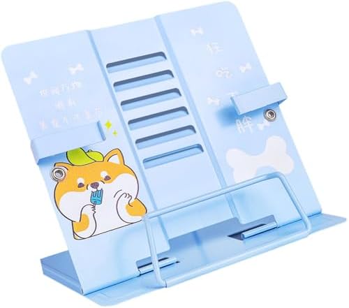 MEIBAOGE Adjustable Metal Book Stand with Page Clip for Textbooks and Reading