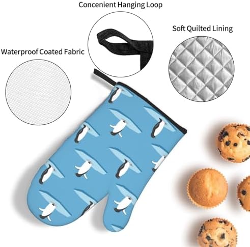 Penguin Oven Mitts Set 3 Piece Heat Resistant Non-Slip Kitchen Gloves 1