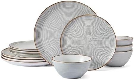Pfaltzgraff Rowan Gray 12-Piece Dinnerware Set