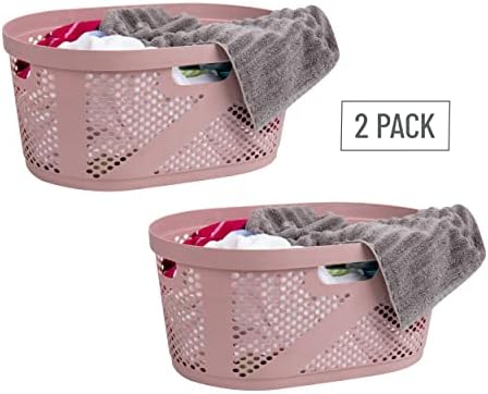 Mind Reader 40L Laundry Basket Set of 2 Pink