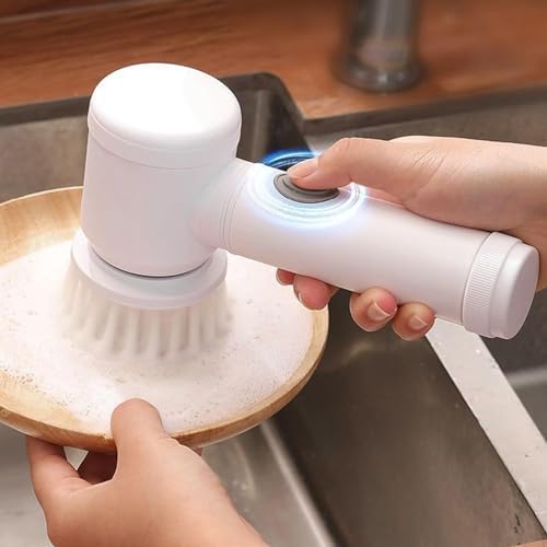Electric Cleaning Brush with 6 Replaceable Heads